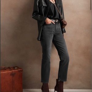 Banana Republic black washed hi rise straight jeans!